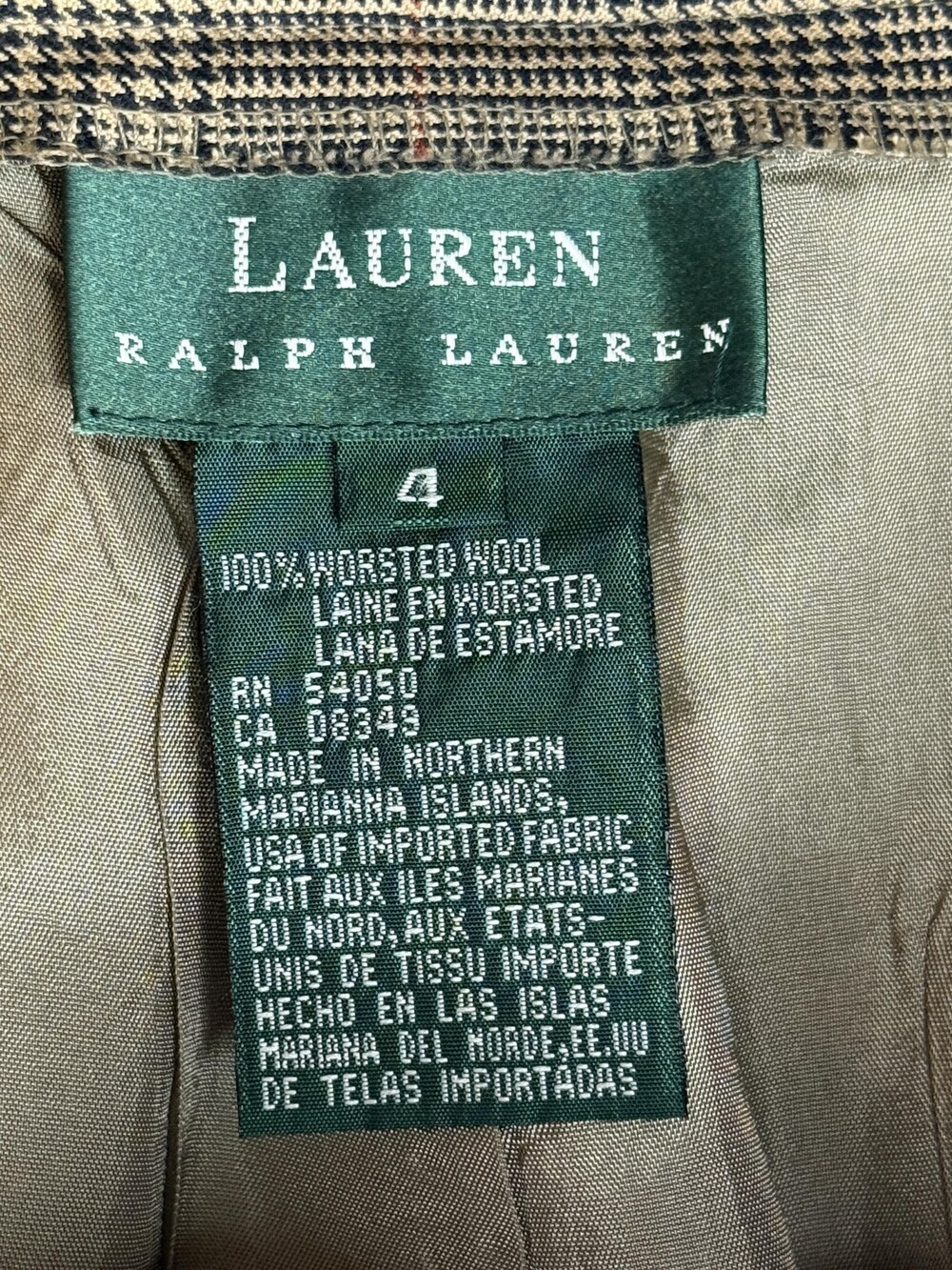 Lauren Ralph Lauren Pants Womens 4 Brown Plaid Wool Cuffed Tapered Altered - Picture 5 of 16